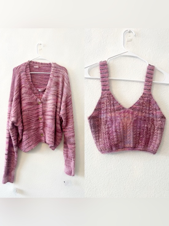 FP Movement by Free People Sweaters - New Free People Movement Large Fuzzy Sweater Cardigan Tank Pink